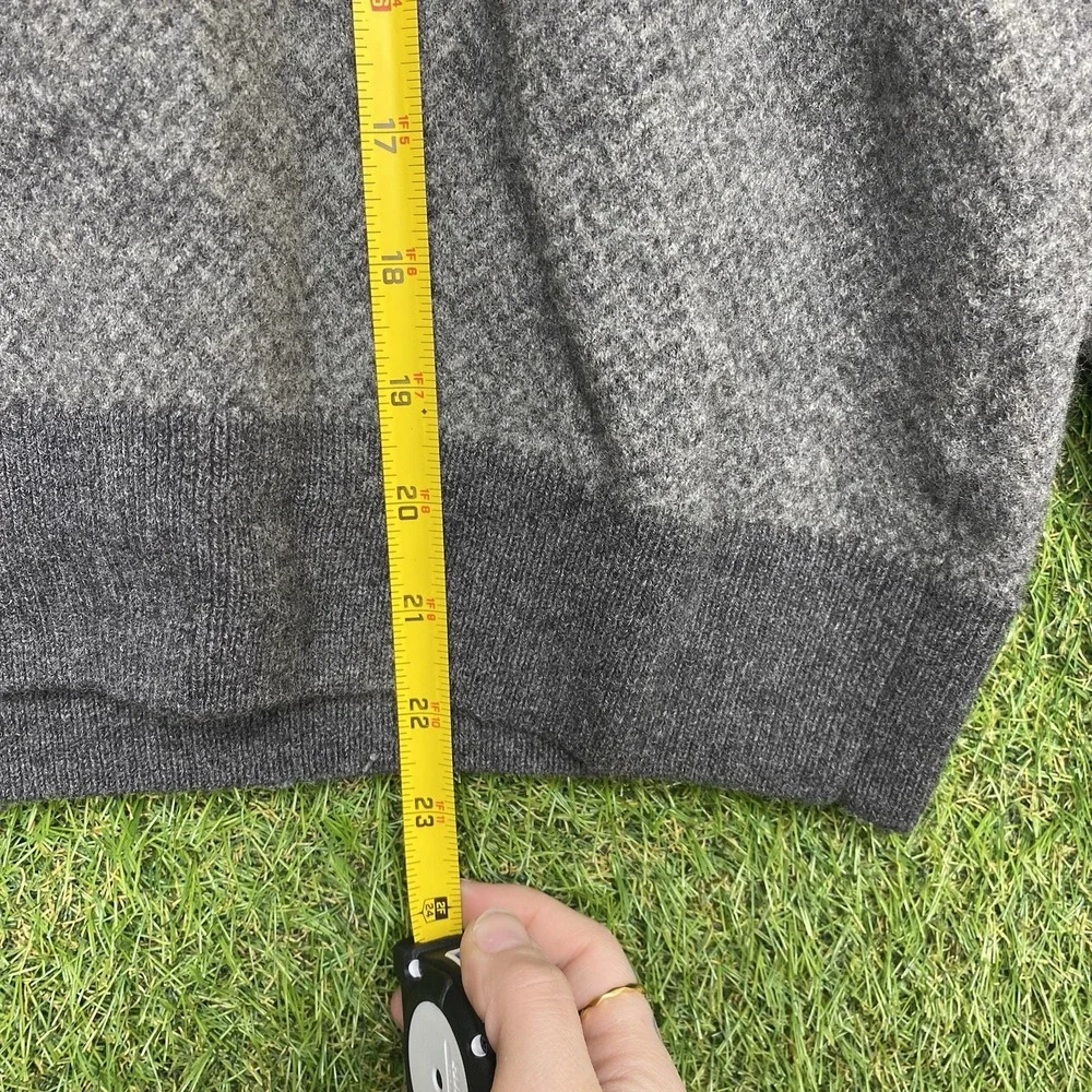 Polo Ralph Lauren Sweater Mens Medium Heather Gray Merino Wool Tight Knit Soft